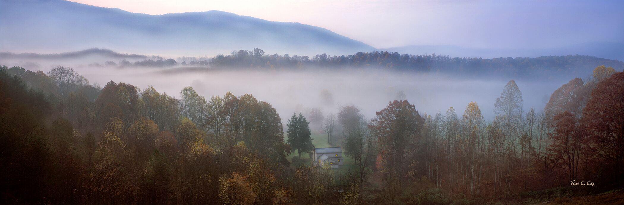Photo of mist in a mountain range