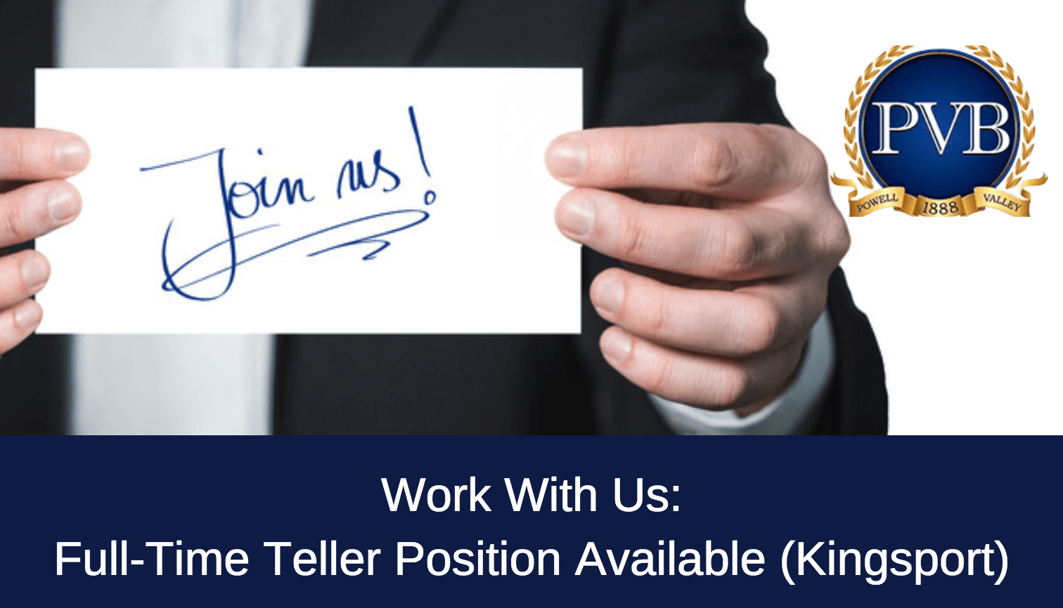 Now Hiring Full Time Teller Kingsport