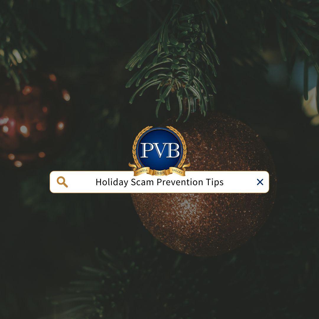 illustration of search bar with the text "Holiday Scam Prevention Tips" inside.